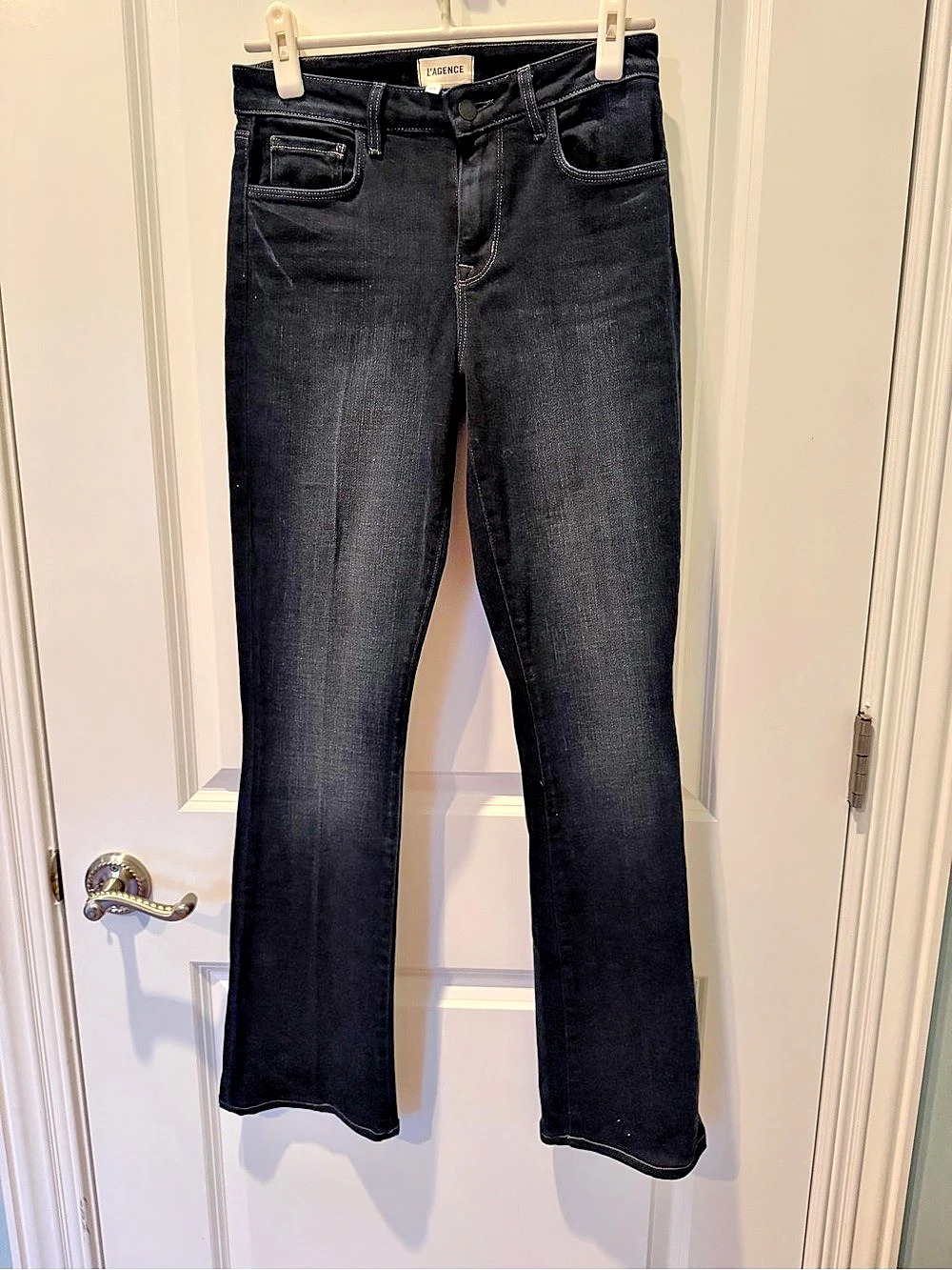 L’AGENCE Black Slim Bootcut Flare Jeans Size 25 31” Inseam Like New Condition